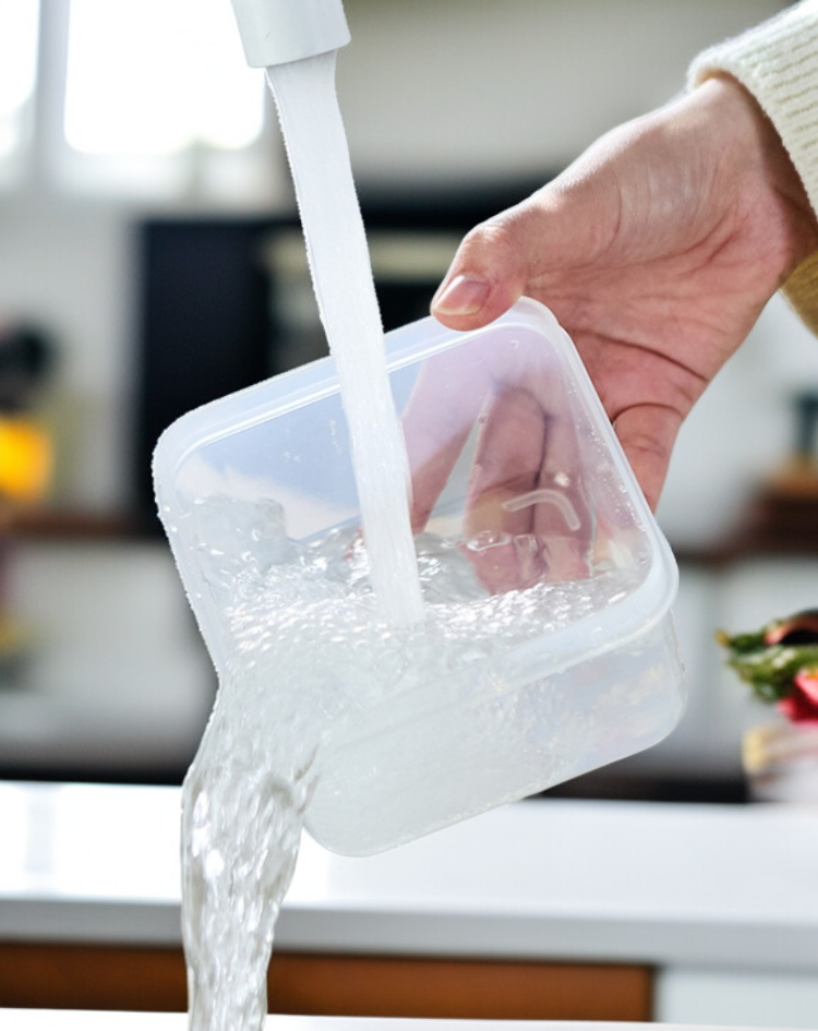 여러 층으로 레이어드된 도시락 용기