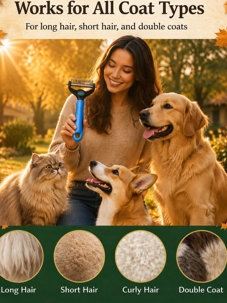 Pet-specific hair removal comb