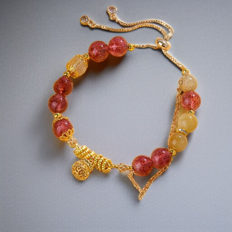 천연 크리스탈 조디악 사인 오리지널 팔찌, 세련된 신규 온라인 여성용 팔찌