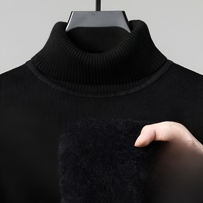 베이직 캐주얼 남자 터틀넥 니트 디테일