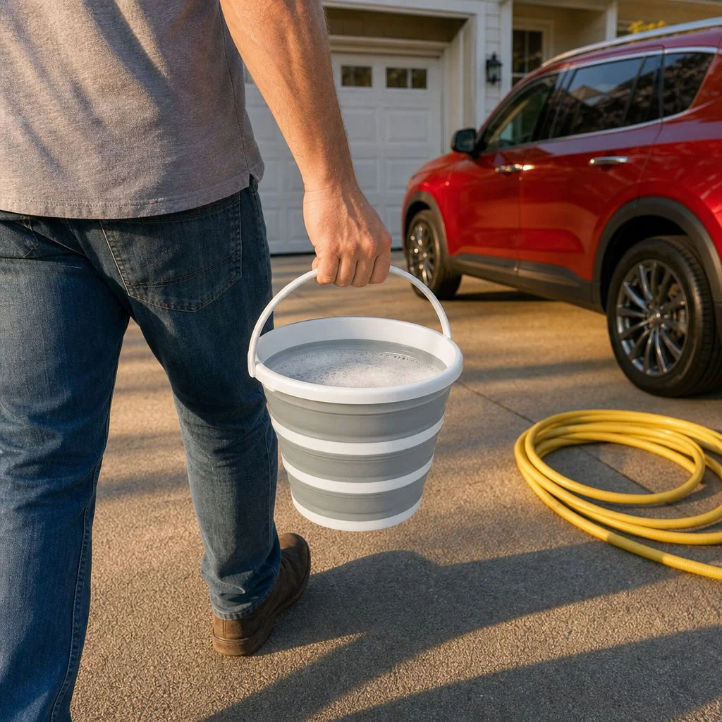 Foldable water bucket, car wash bucket, outdoor travel fishing bucket, water storage bucket, lightwe