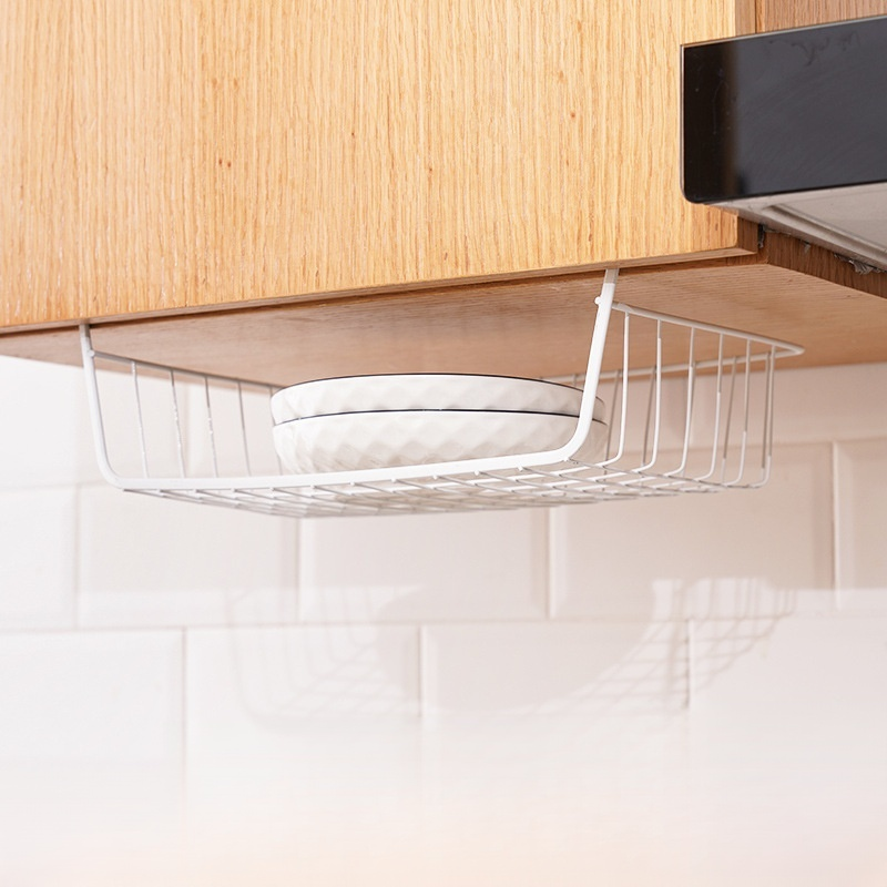 No-Drill Hanging Kitchen Basket Rack