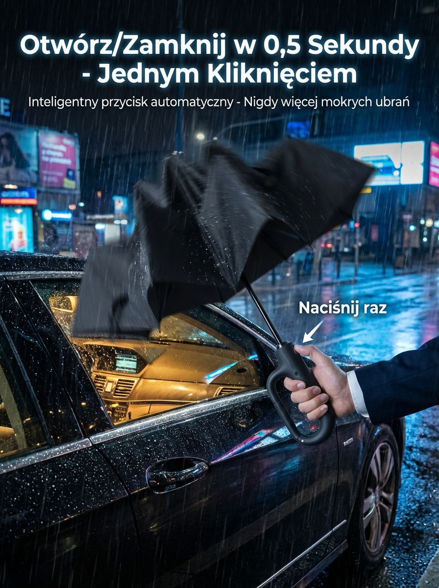 【0,5 sekundy na otwarcie】Parasol burzowy