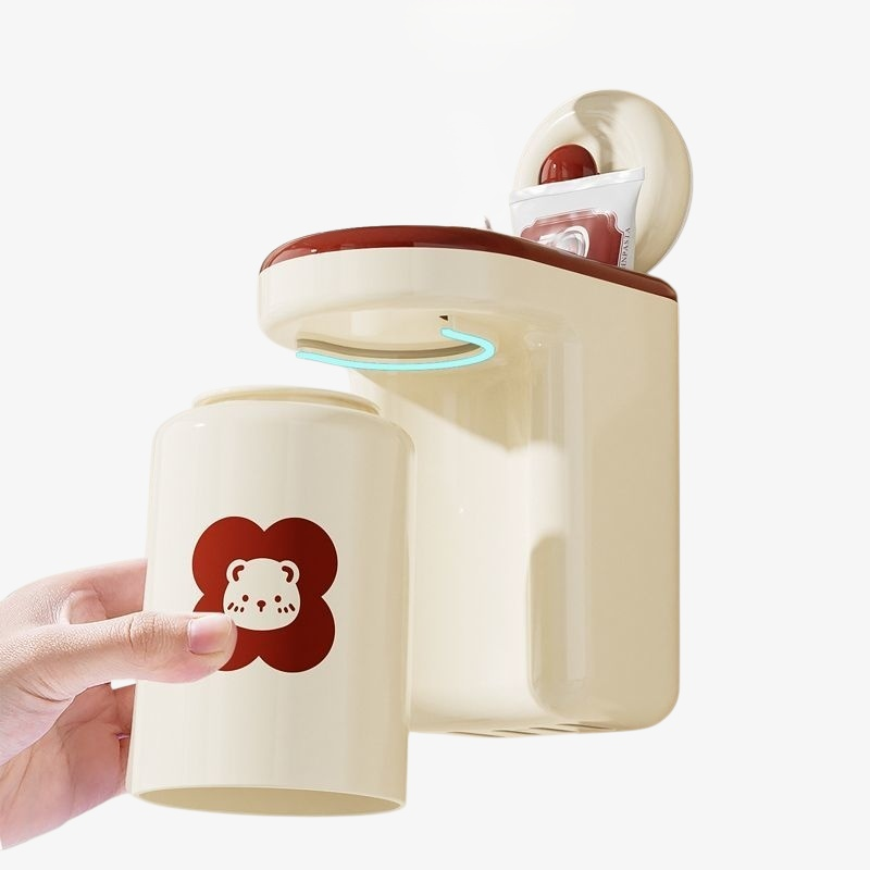 펀치패드 칫솔 컵걸이 플라워 거꾸로 걸이 수납선반 물빠짐 양치컵 수납컵걸이