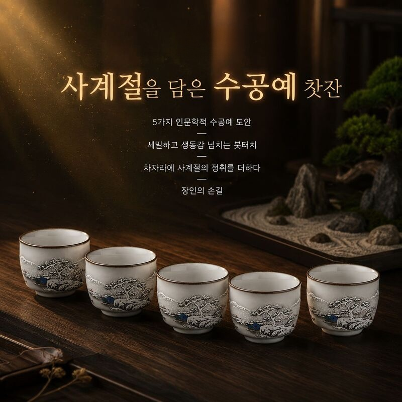 수제 아름다운 디자인의 찻잔