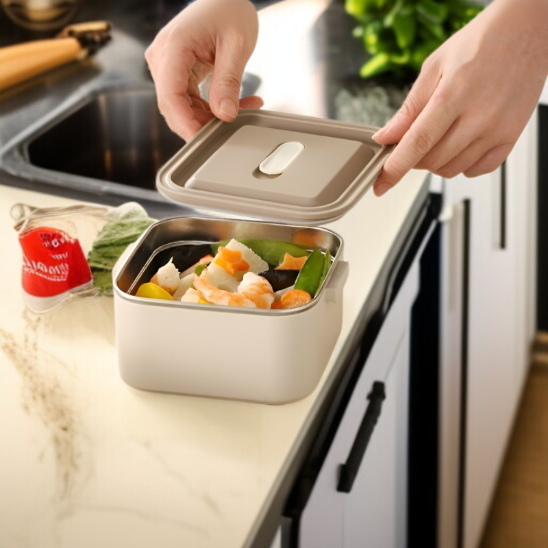 Termoizolacyjny lunch box ze stali nierdzewnej z przegrodami, przenośny