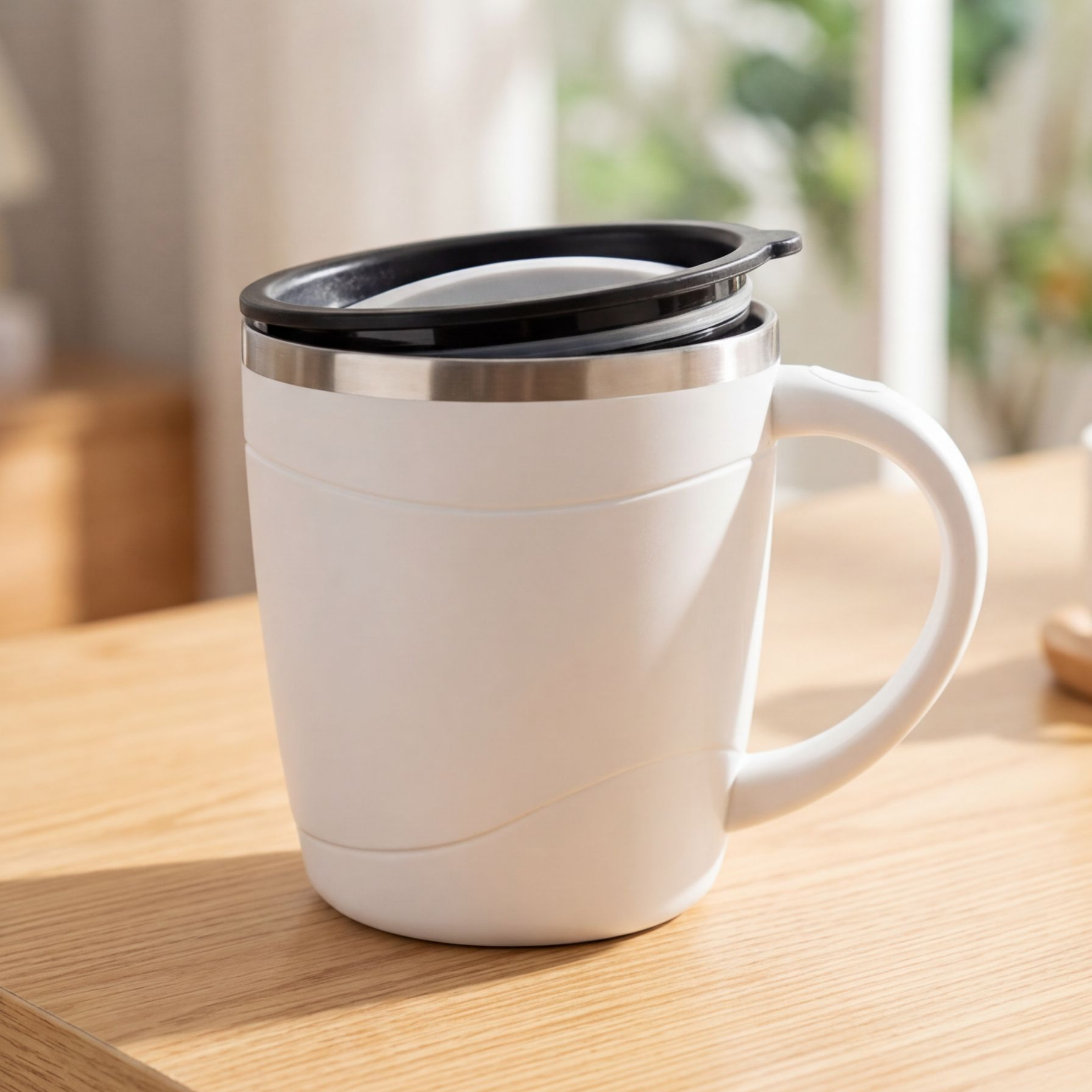 보온 기능이 뛰어난 뚜껑 커피잔 사용 예시