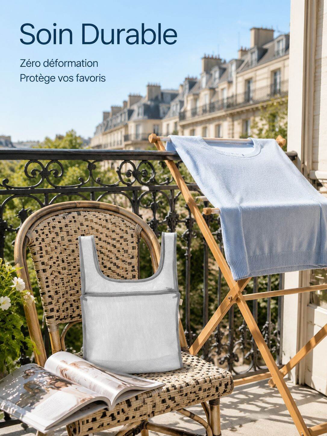 Sac de lavage multifonction anti-déformation avec filet de rangement