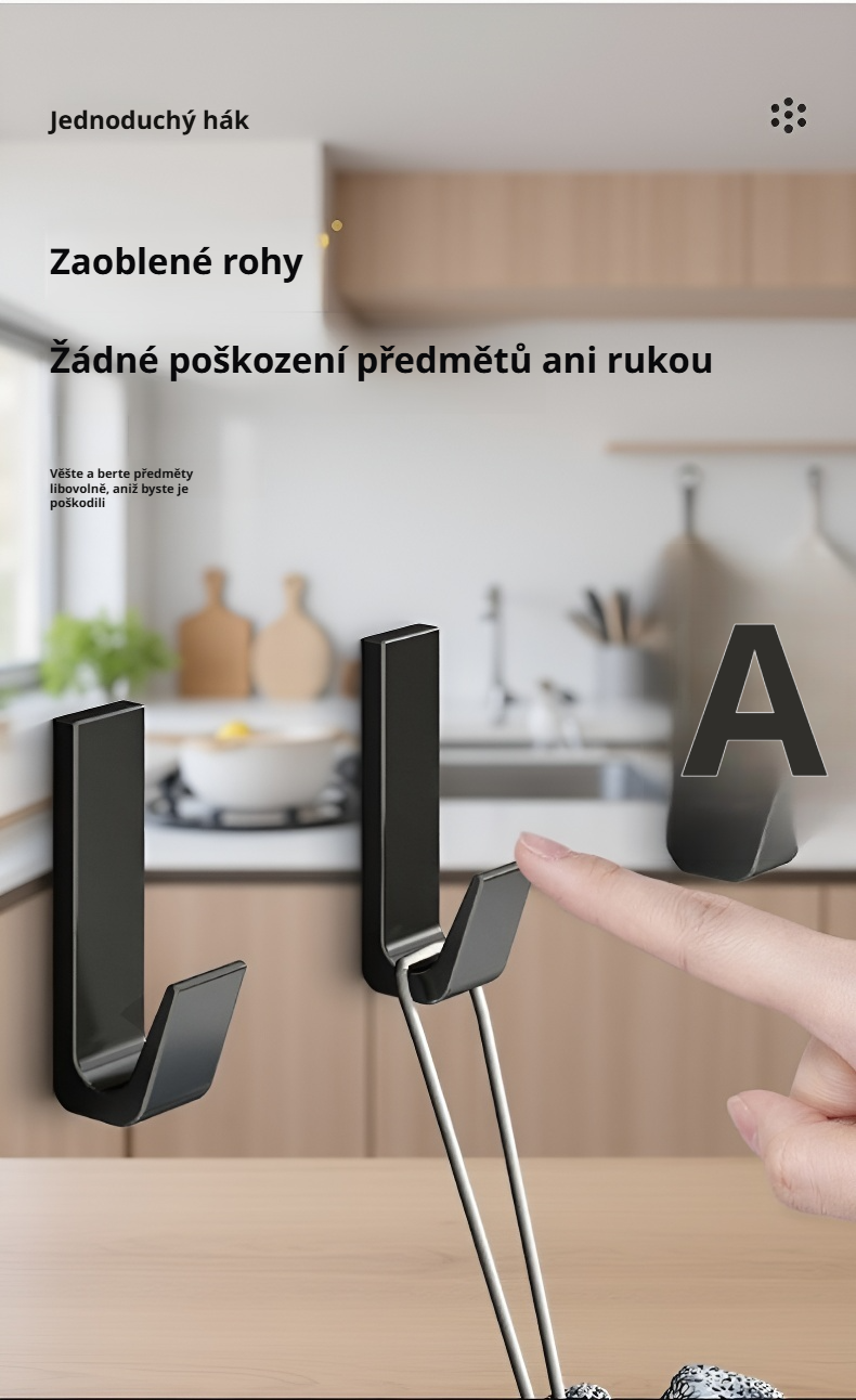 Samolepicí háček vhodný do koupelny i kuchyně