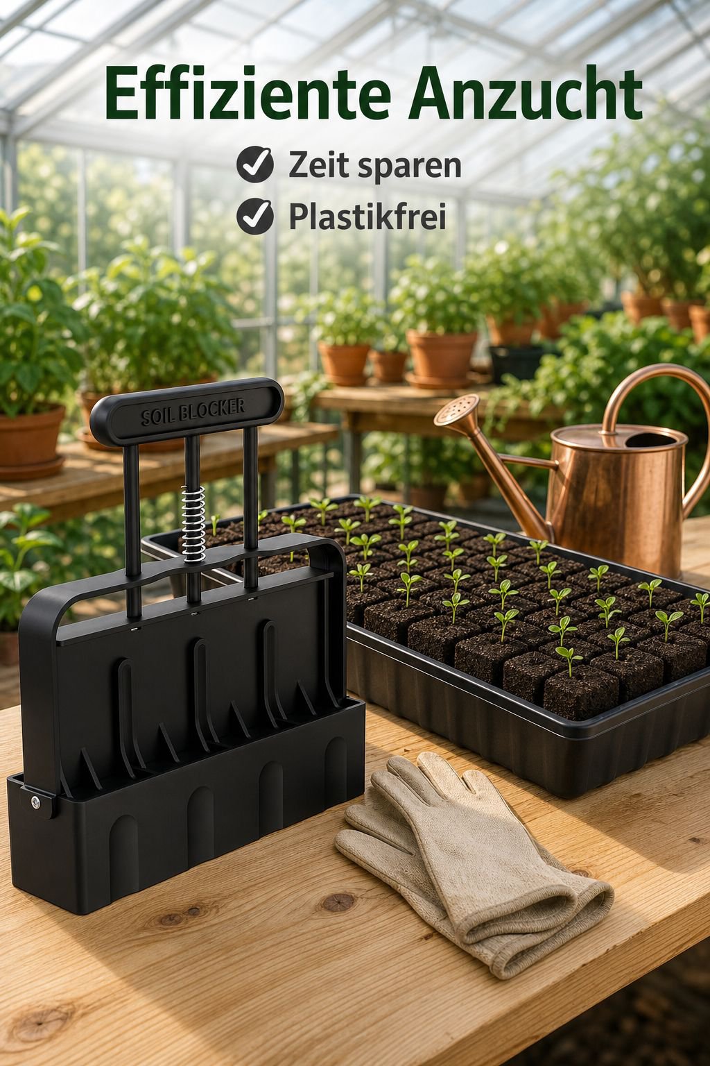Handbetriebener Erdklotzformer für Gartenarbeit und Aussaat