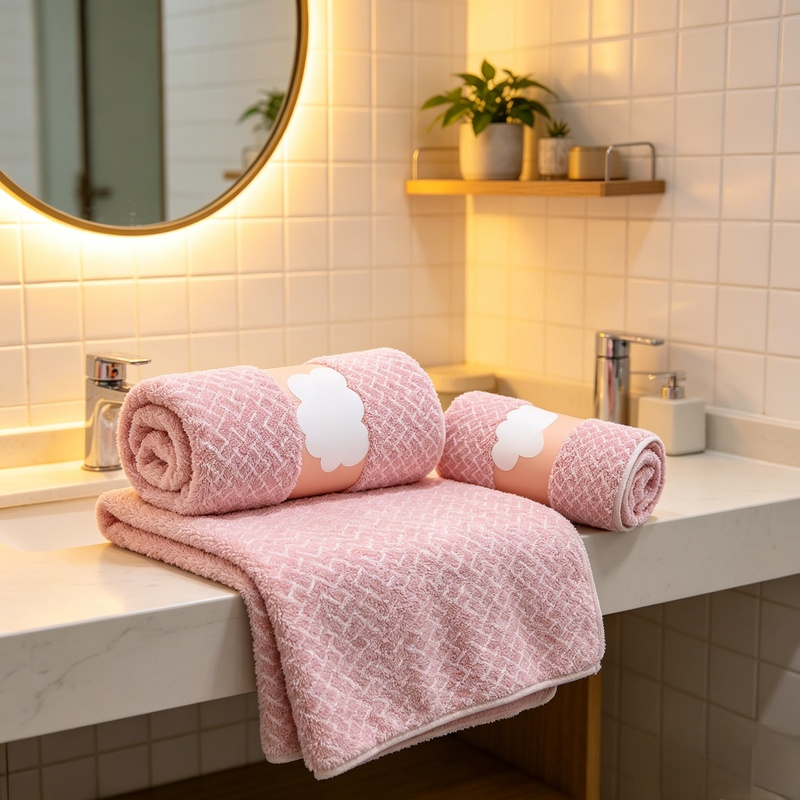 High-Efficiency Absorbent Coral Fleece Towel