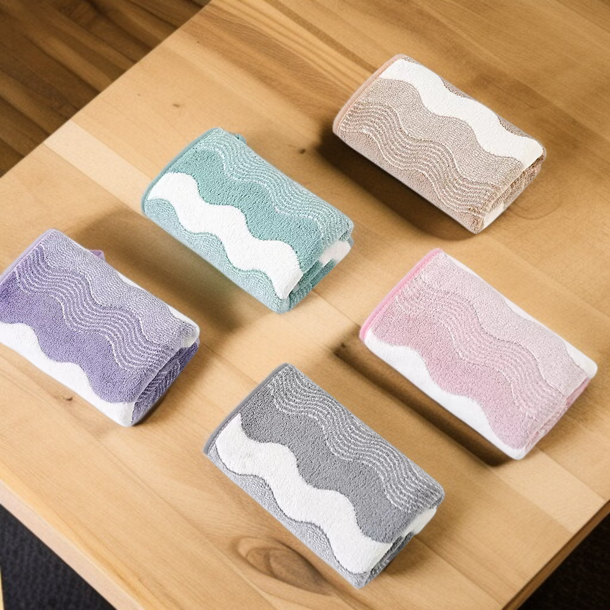 منشفة من الصوف المرجاني بلونين