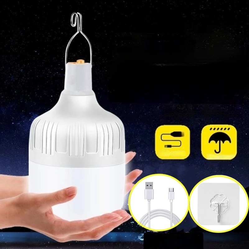 Portable LED pendant light bulb