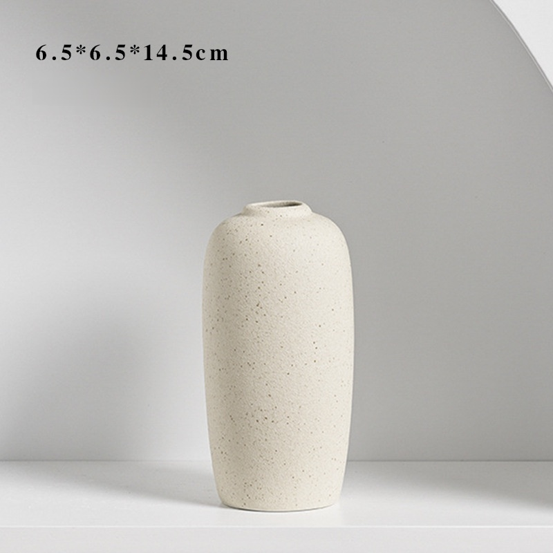 White frosted ceramic vase