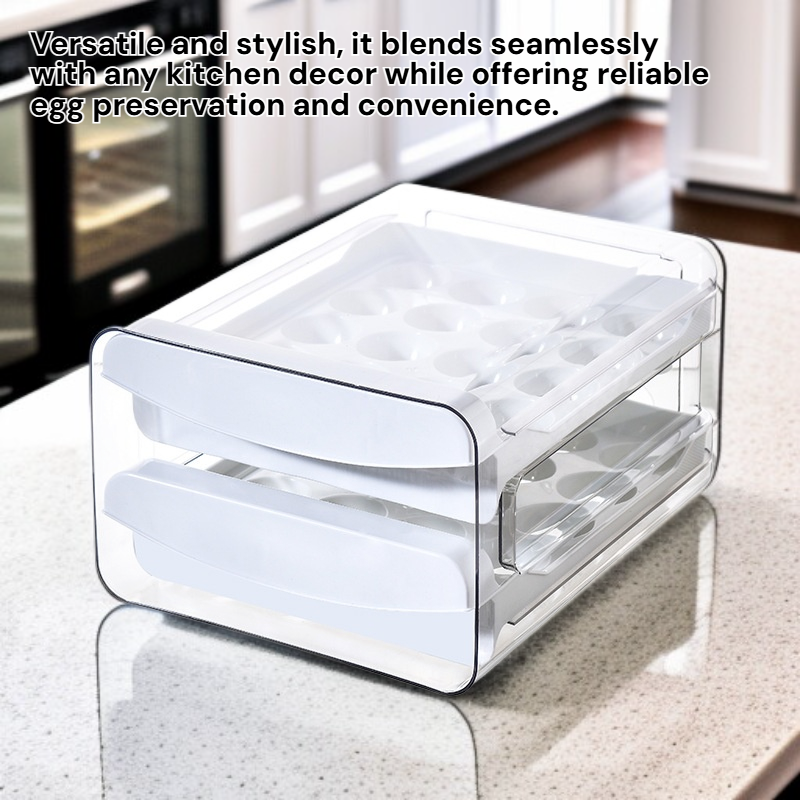 Kitchen Egg Tray Drawer Style Egg Box Food Grade Refrigerator Fresh Keeping Storage Box