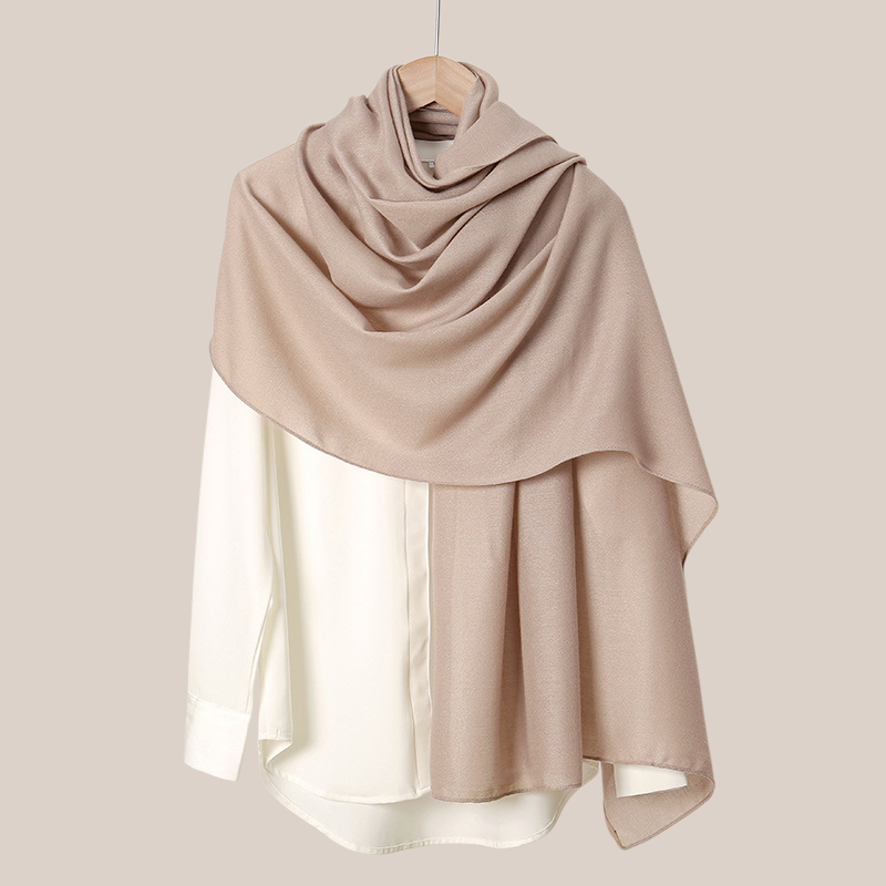  Bufanda de lino para mujer, color sólido