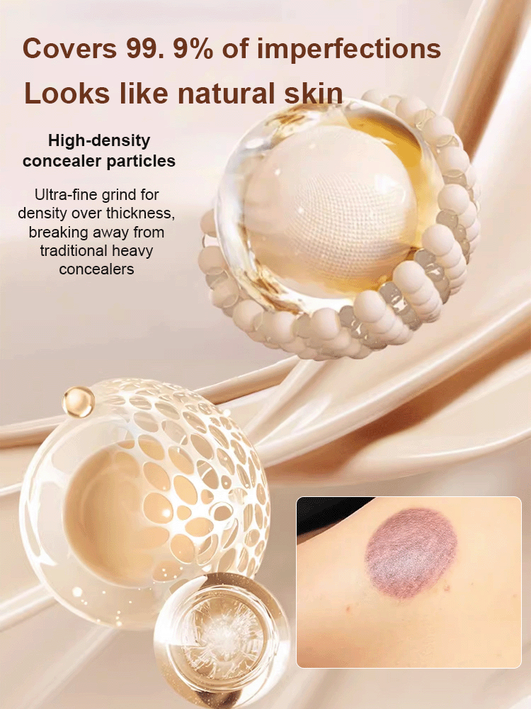 [One Second Concealer] Tinted Under-Eye Concealer Cream with Makeup Brush