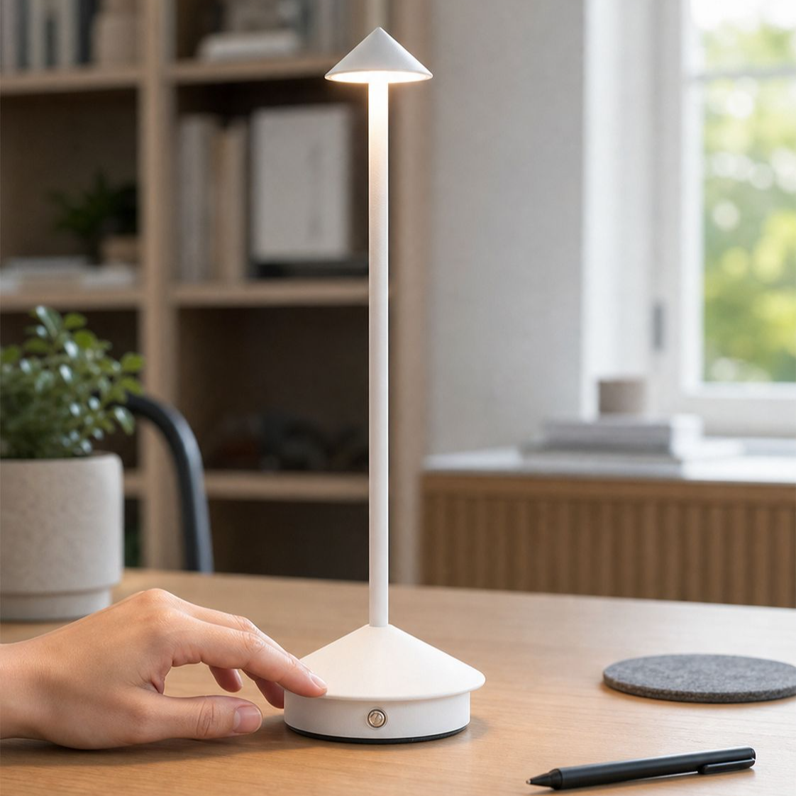 Lámpara LED moderna para decoración del hogar, luz nocturna de seta creativa de aluminio simple, lám