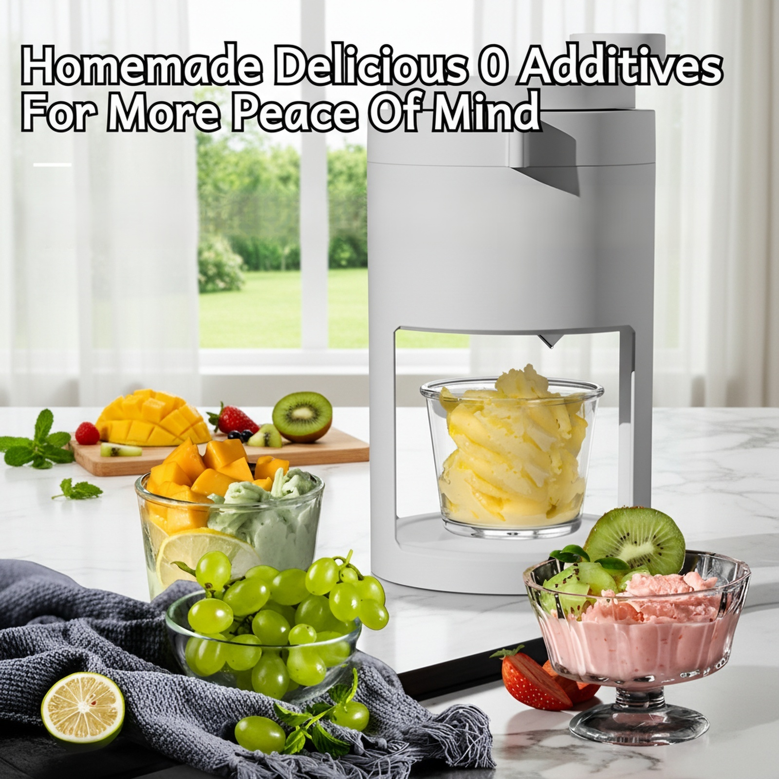 Portable manual ice maker in a modern kitchen