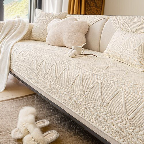 펜션 사계절 공용 소파 매트 면 자카드 쿠션 소파 커버 커버 논슬립 워싱 소파 패드