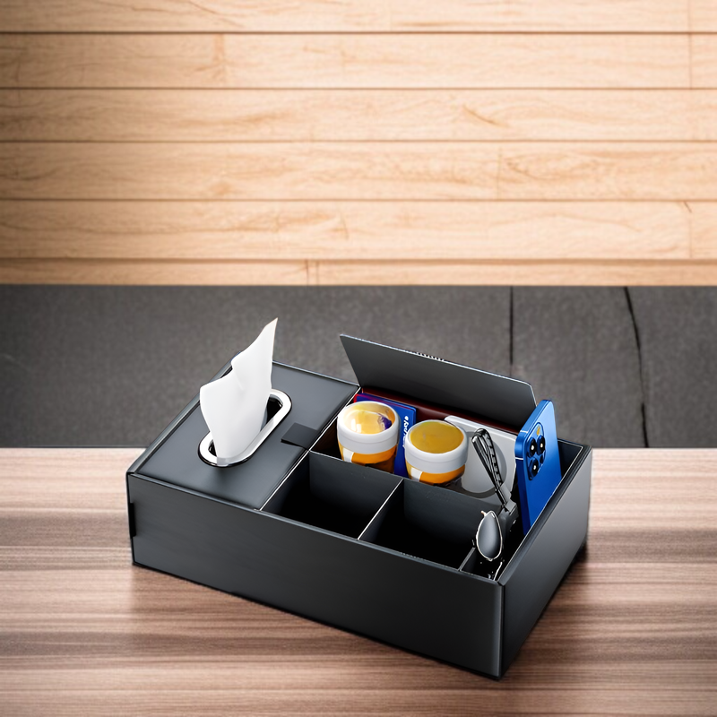 車載アームレスト収納ボックス 多機能ティッシュケース 高級センターコンソール収納棚 車内ドリンクホルダー