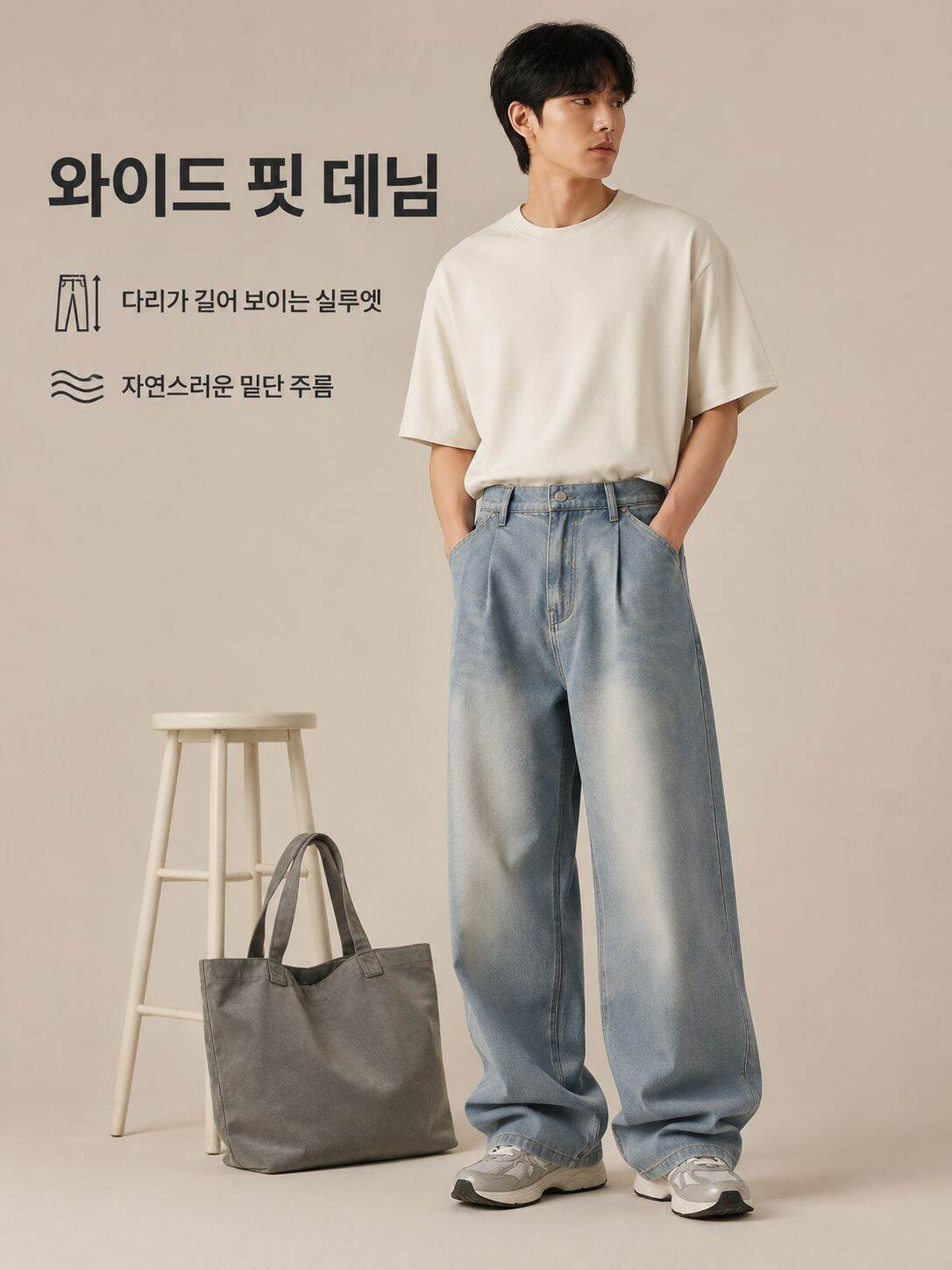 빅사이즈 워싱 빈티지 청바지 편안한 캐주얼
