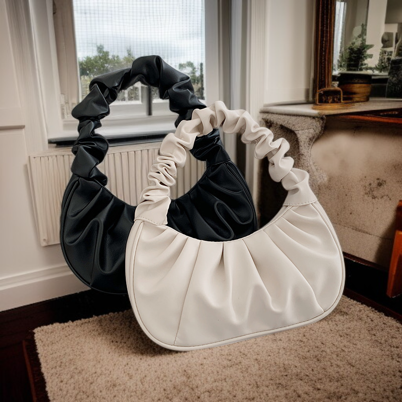  حقيبة سحاب كورية بسيطة للسيدات على شكل سحابة، حقيبة كتف قابلة للطي