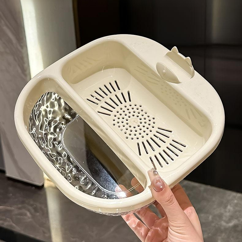 居家懶人果盤嗑瓜子神器客廳茶几果籃零食乾果盒雙層瀝水盆果籃