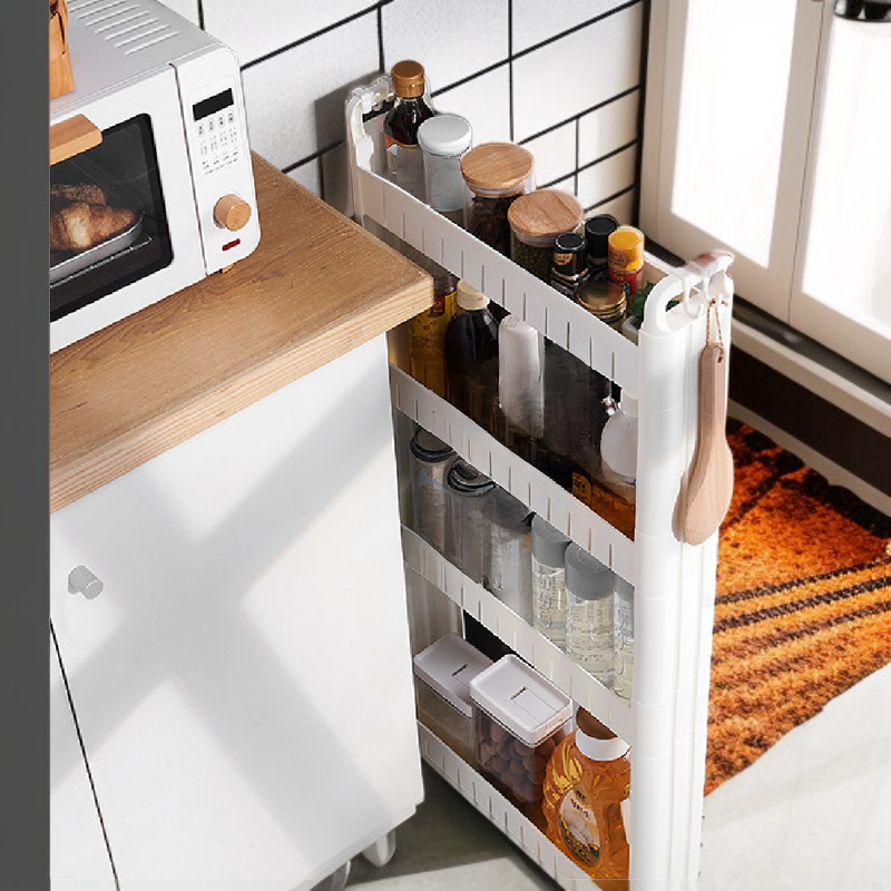 10cm Narrow Mobile Storage Cabinet Slim Drawer Organizer for Small Spaces