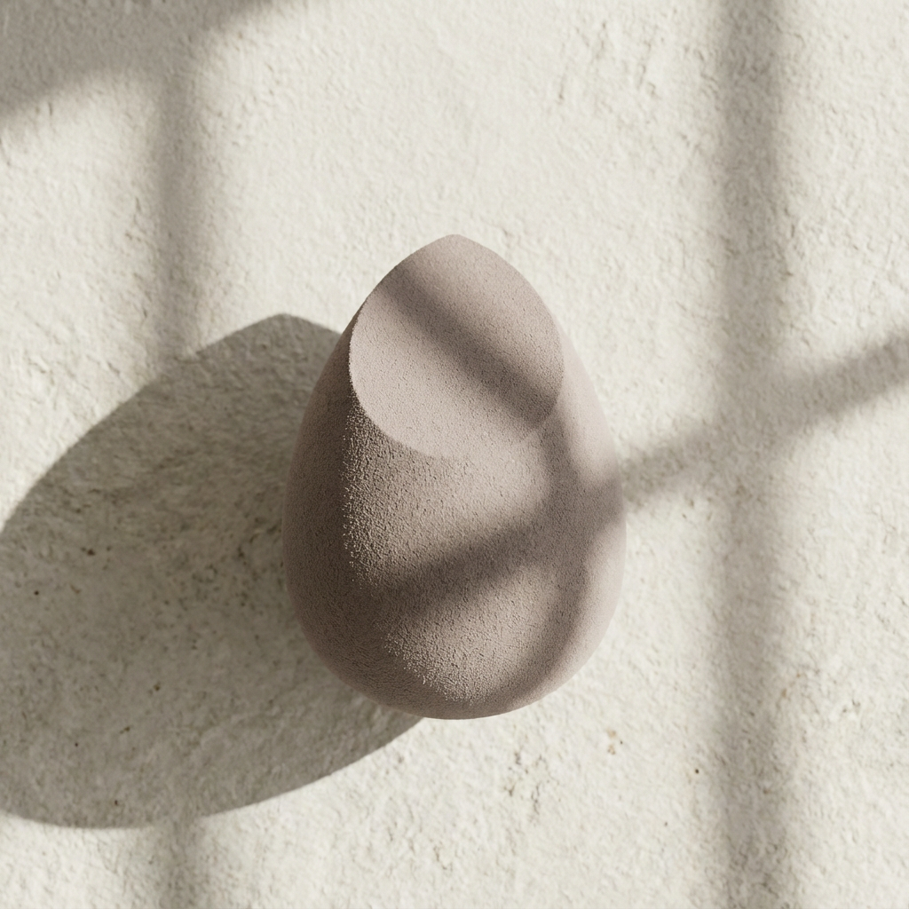 ฟองน้ำแต่งหน้า ทรงหยดน้ำ ตัดขอบ สีชมพู