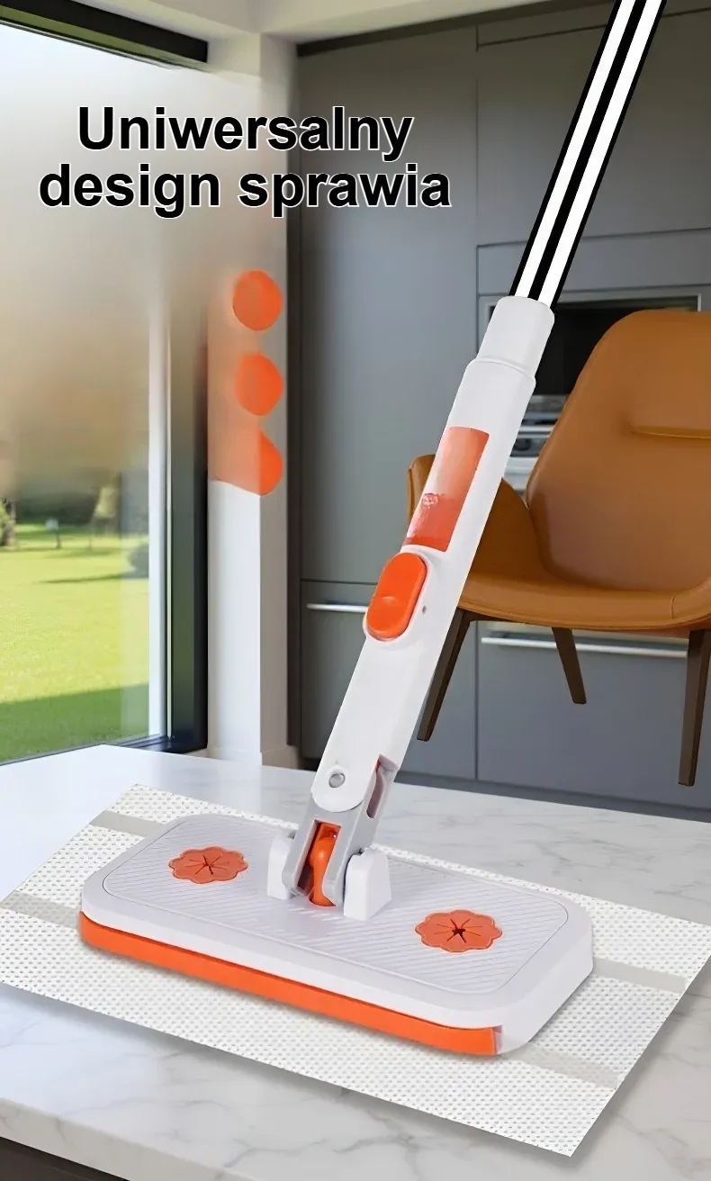 Mop z klipsem do ręczników do twarzy na tle łazienki