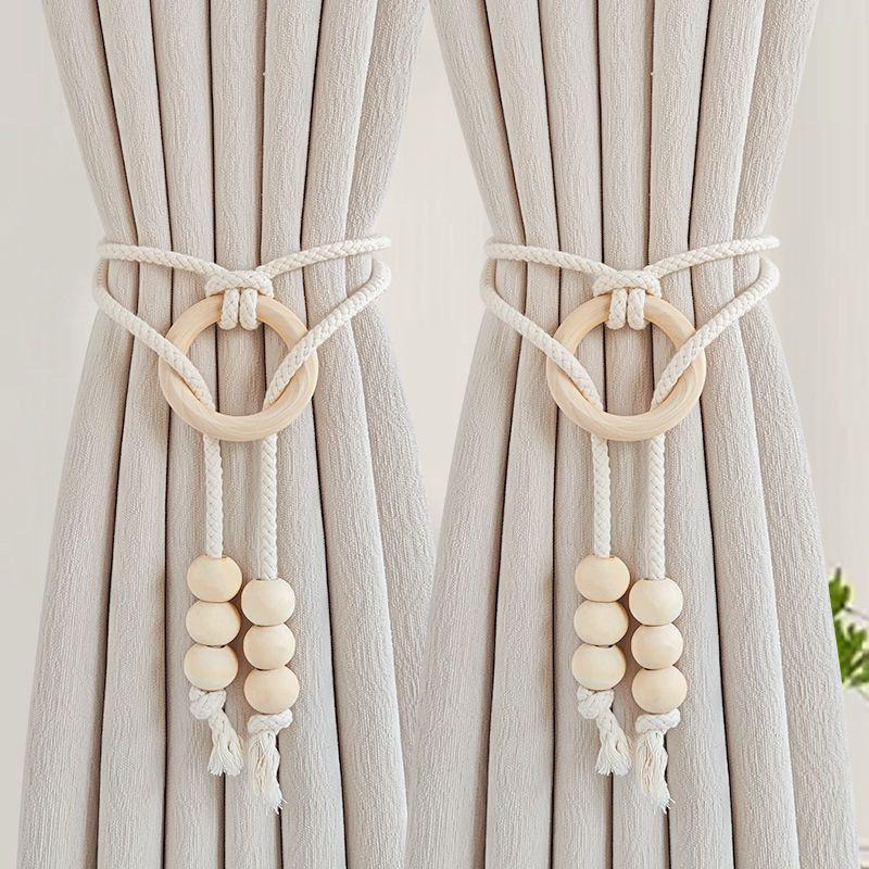Braided rope for storing curtain clips