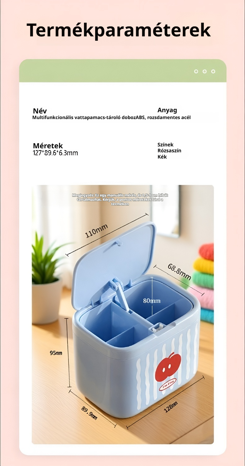 Pamutból készült asztali tárolódoboz részlet