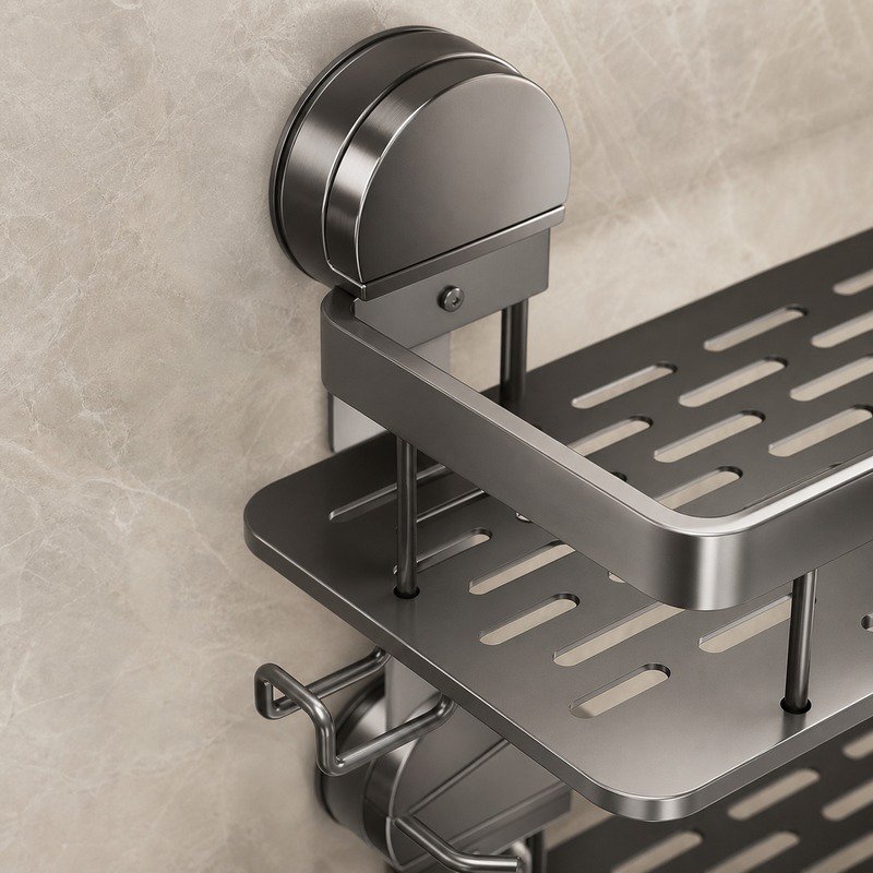 Organizador de pared con ventosas para baño