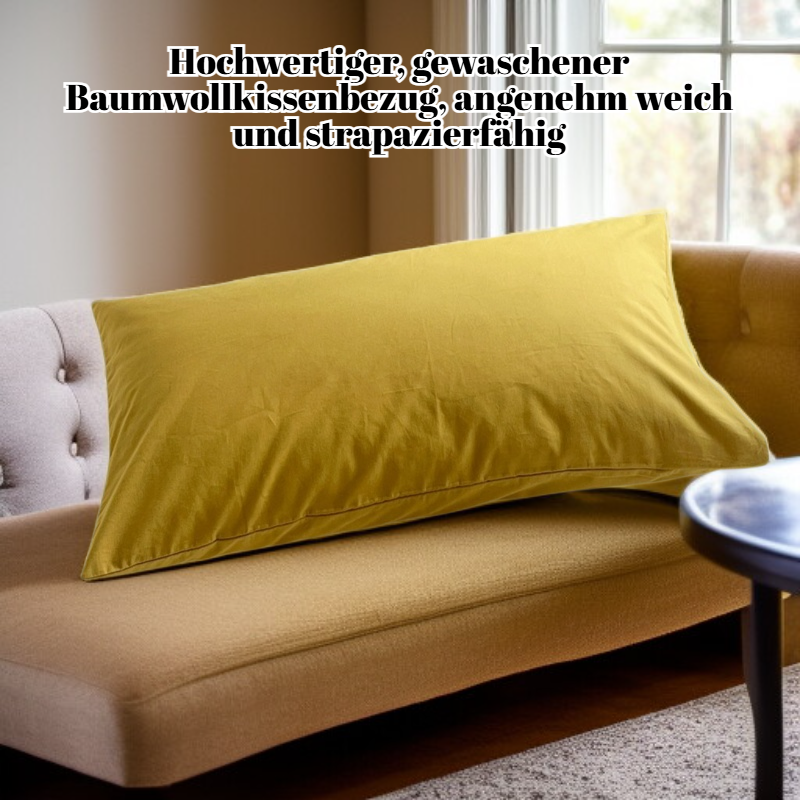 Kissenbezug aus reiner, gewaschener Baumwolle