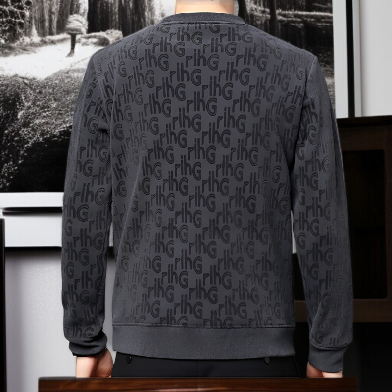 캐주얼 패션 남성 상의 자카드 라운드 긴팔 후드 기모 기모 레깅스 상의