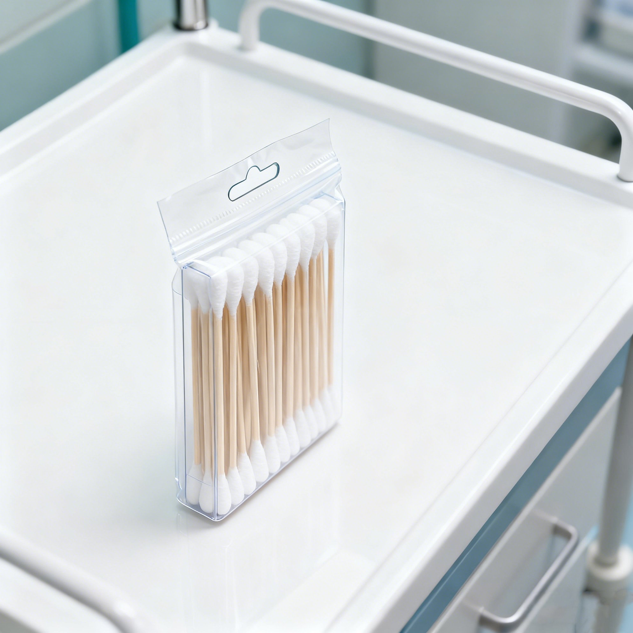 멸균 포장된 의료용 면봉