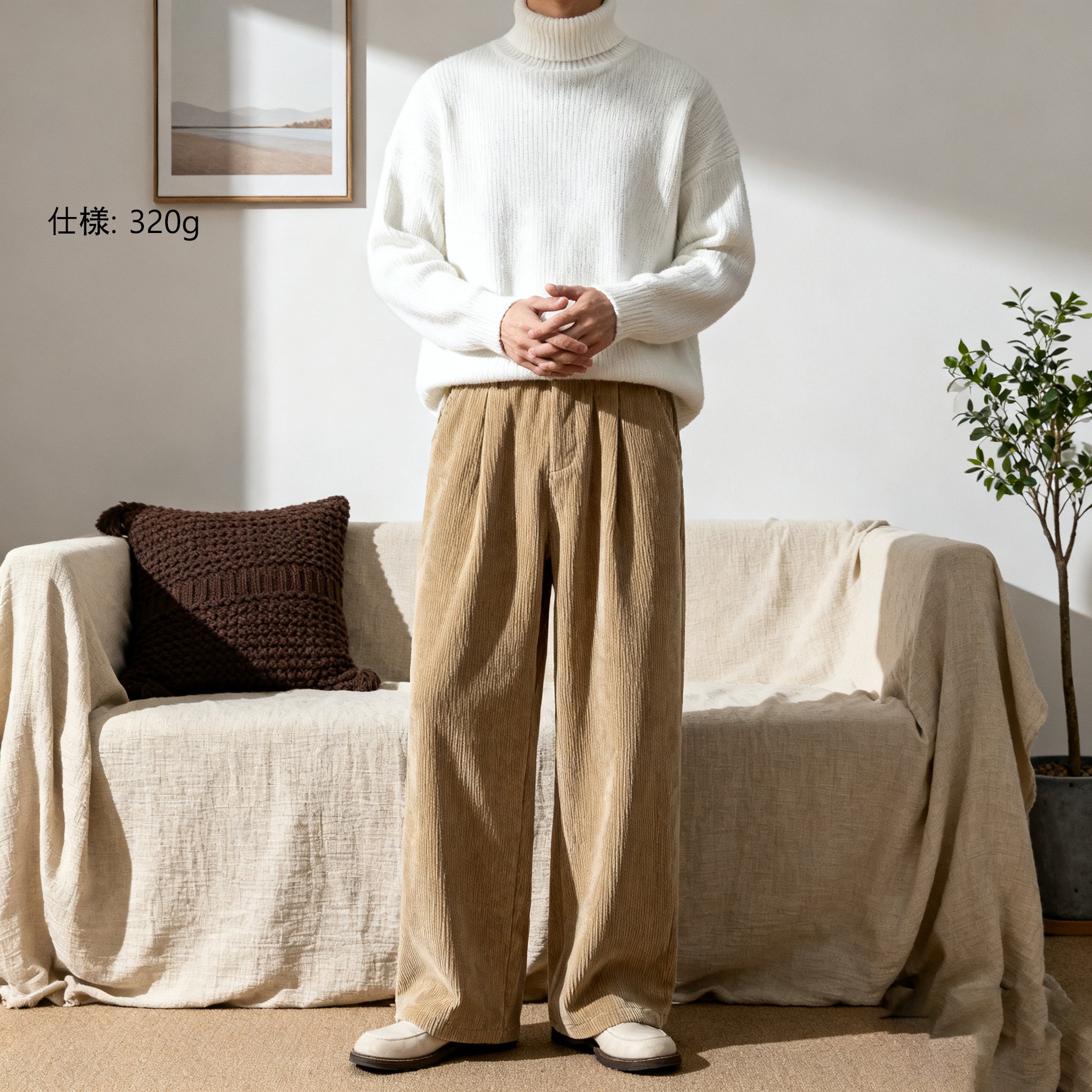 ゆったりしたシルエットのメンズパンツ