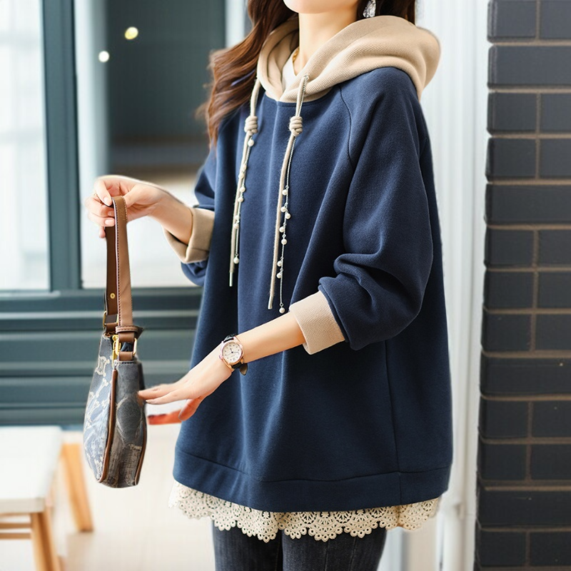 フード付きのパッド入りのセーターのジャケット緩い脂肪質の姉妹のセーターの女性大きいサイズの冬のセーター