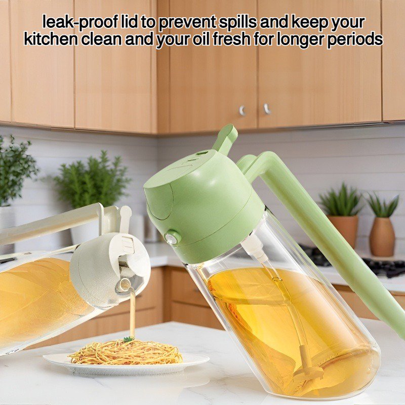 Sealed, leak-proof, spray-and-pour dual-purpose oil can