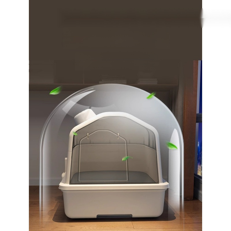 Fully enclosed, odor-proof, extra-large cat litter box