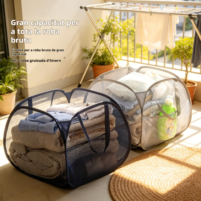 Cistella de roba bruta plegable de gran capacitat de 90L