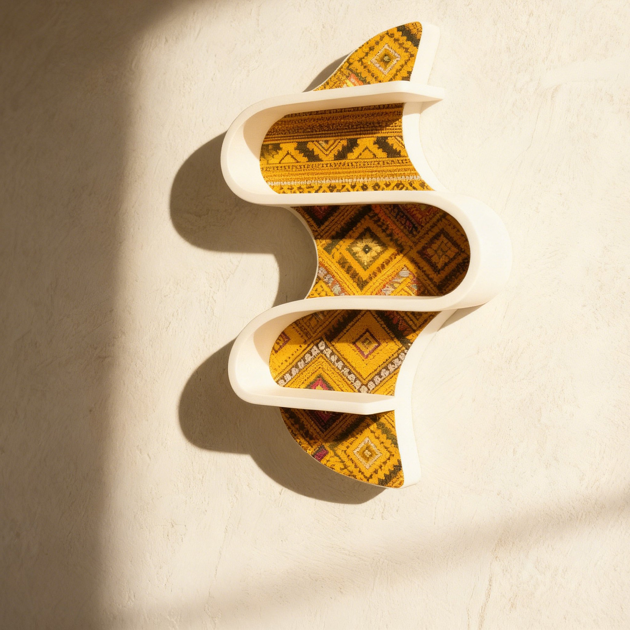 Suport de perete cu design ondulat pentru organizare modernă