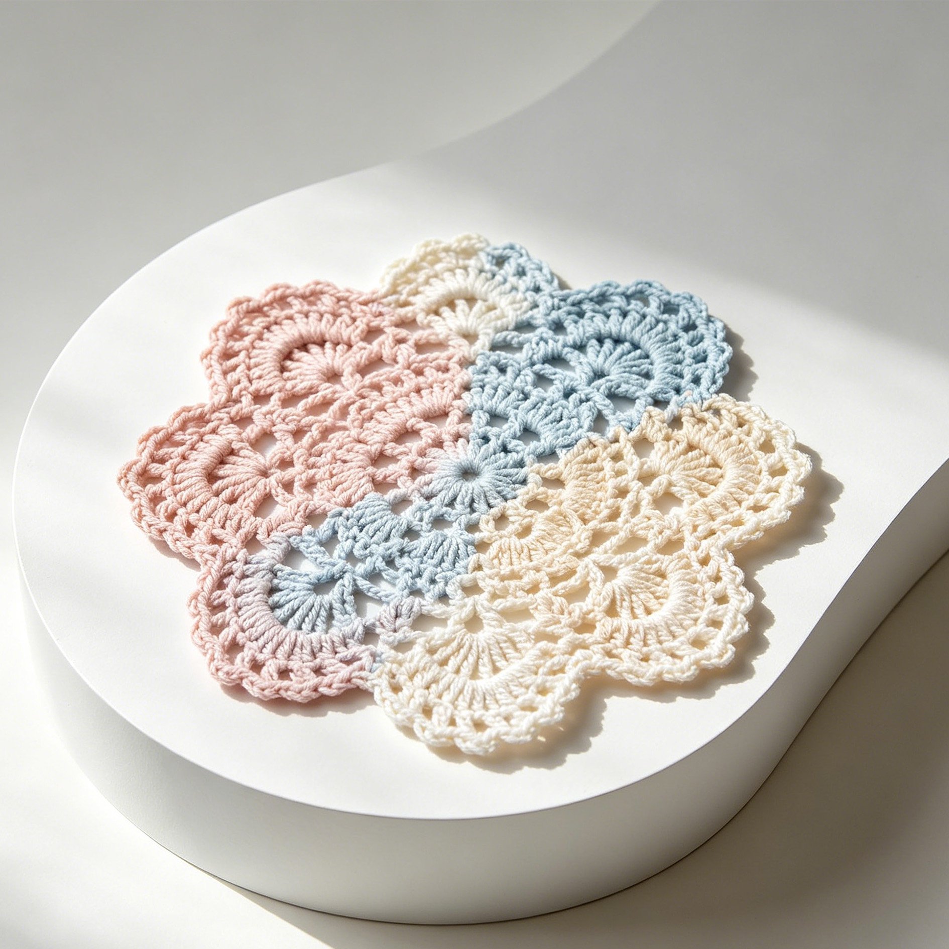 Handmade Crochet Lace Tablecloth (Set of 4)