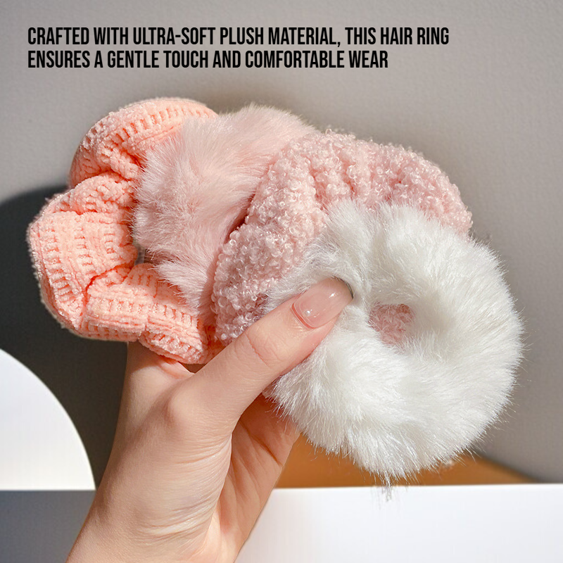 Autumn and Winter Plush Large Intestine Hair Ring