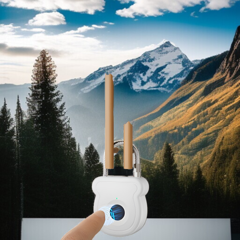 スマート指紋南京錠 アウトドア用荷物指紋ロック ステンレススチールドアキャビネット南京錠 金融バックパック指紋南京錠