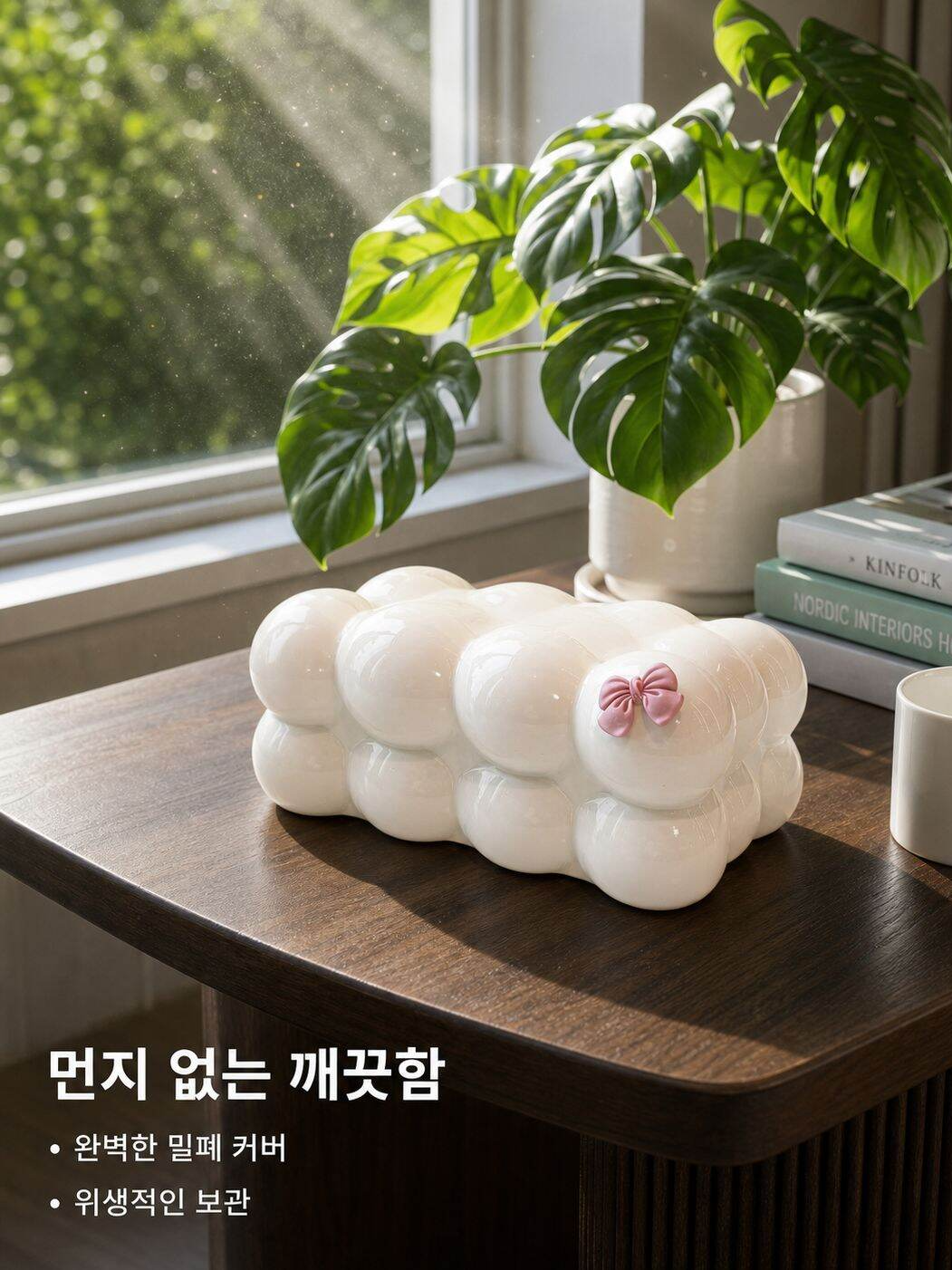 가정용 거실 크림 티슈 수납함