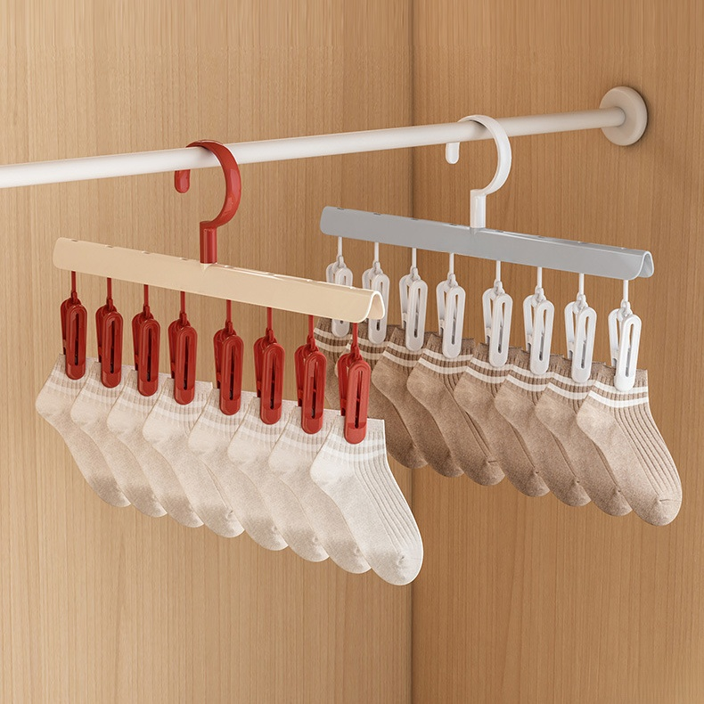 クリップ付き多用途洗濯ハンガー / 带夹子多用途晾衣架