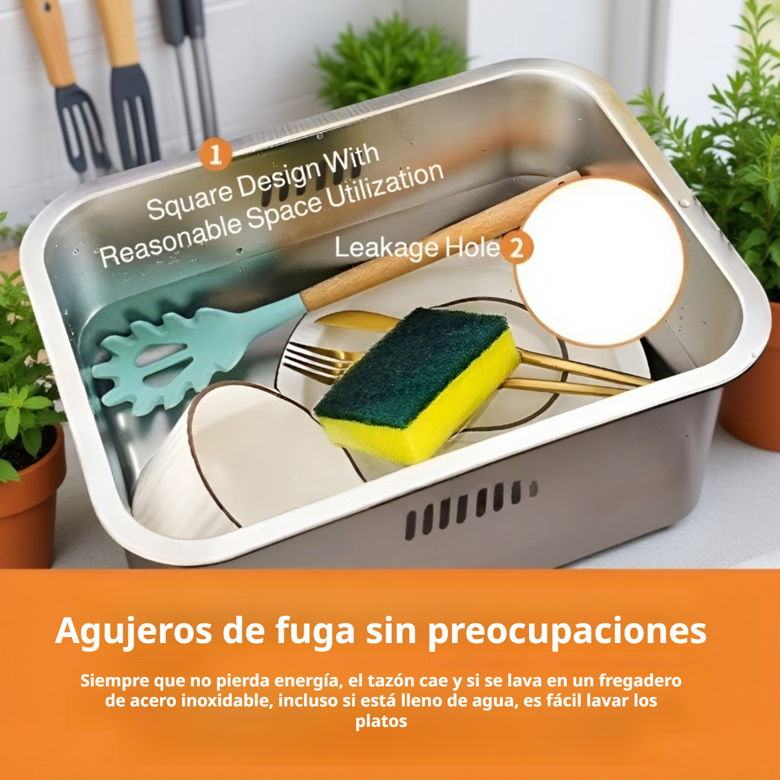 Organizador de platos y cubiertos de acero inoxidable resistente
