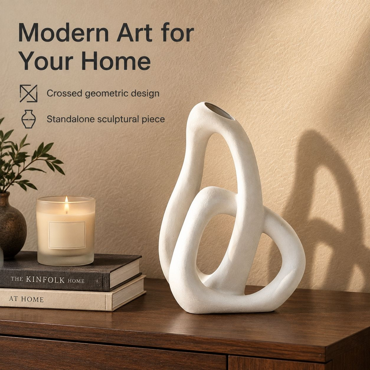 Modern Creative Crossed Ceramic Vase Dried Flower Decorative Centerpiece